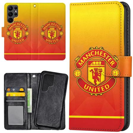 Samsung Galaxy S22 Ultra - Plånboksfodral/Skal Manchester United multifärg