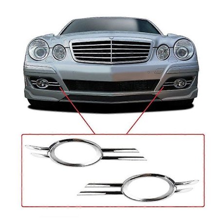 Auton etuosan vasen ja oikea kromattu puskurin sumuvalojen säleikön lista W211 E320 07-09 A2118851174 A2118851274