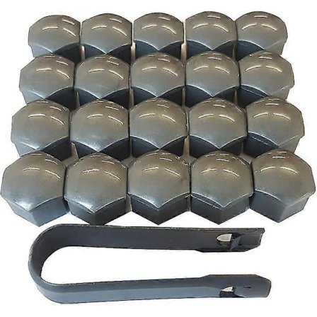 20 stk. 21 mm hjulmutterhette, hjulboltmutterhette deksler, sekskantede deksler for dekk (grå) -Sy