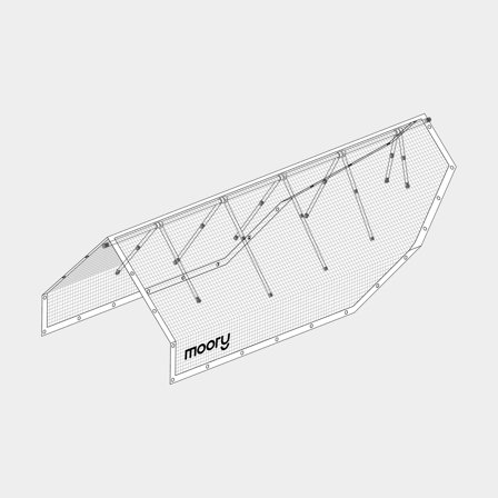 Supports de pont NOCK Täckskär, 11 mètres + bâche de bateau + sac, 8 x 12 mètres
