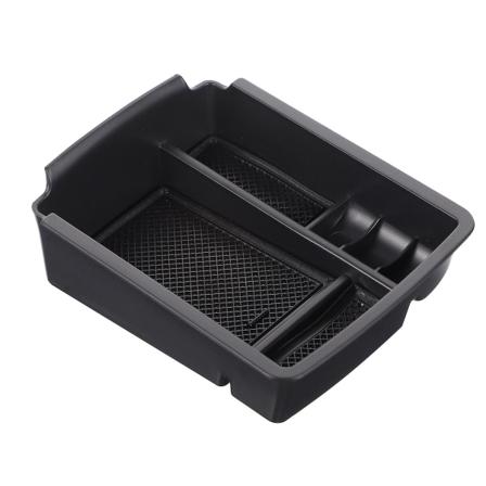 Bil Armlæn Organizer Center Console Arm Rest Bakke Rum Opbevaringsboks Sort 15X12CM Black 15X12CM