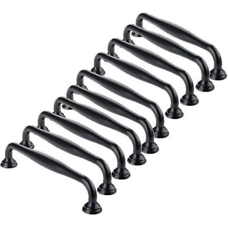 10 st svarta skåphandtag - svarta handtag till köksskåp, dörrhandtag, lådhandtag, sovrum, centrumdistans 96 mm, handtag till garderober