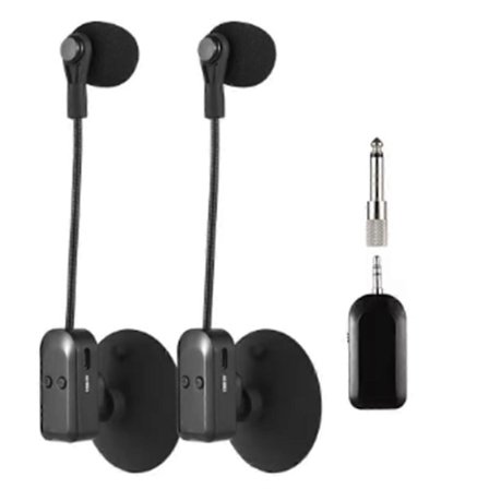 2.4G Trådlös Instrumentmikrofonmottagare med Avtagbar Sugkopp för Violin Cello Dragspel Högtalare Mikrofon