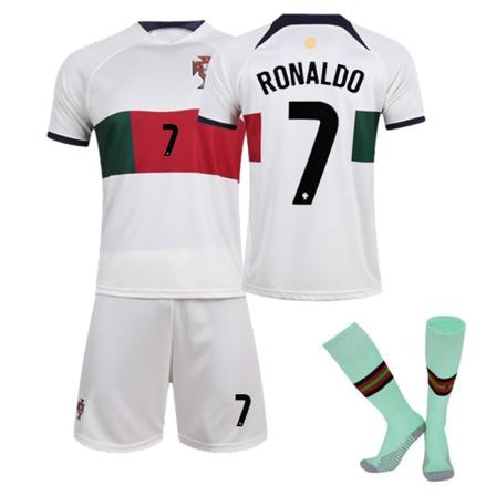 22-23 VM Portugal udebanetrøje til børn og voksne med nr. 7 Ronaldo Messi