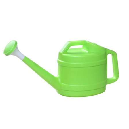 Stor og tykk vanningskanne med lang plasttut for vanning av hageredskap, kjæledyr og hageblomster (2,5L grønt beltedeksel 1 sprinkler)