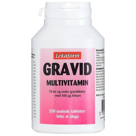 Lekaform Gravid Multivitamin 250 tabl., Helse & Madvarer, Vitaminer, Vitaminer Til Gravide