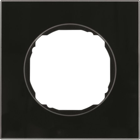 Hager 10112616 Dekkramme R.8, glass, svart 1 rom, Strømbrytere & vegguttak