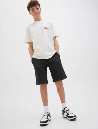 Jack & Jones Jpstjaiden Jjcrinkle Jogger Short Jnr - Black - 140