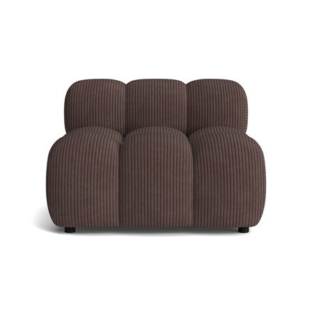 Puffy 1-Sitzer-Modul in Lincoln Braun, Modernes Modulares Sofa-Element mit Cord-Optik, Bequeme Polsterung für hohen Sitzkomfort, Breite 64cm.