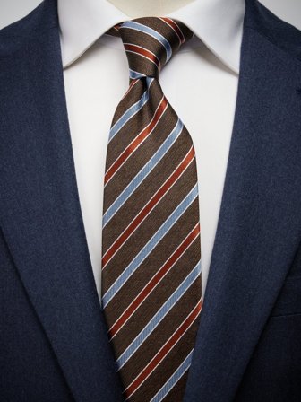 John Henric Men's Brown Tie Multi Stripe Size 7,5