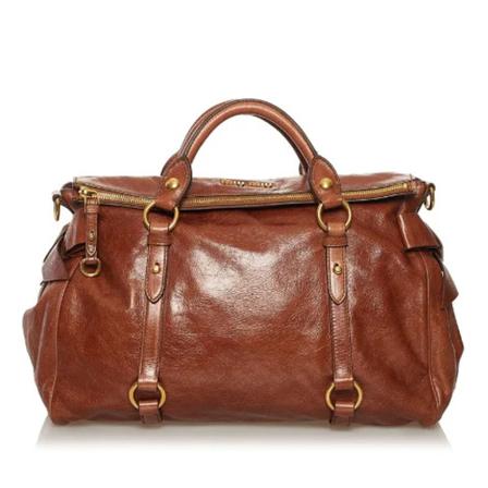 Miu Miu Pre-owned, Pre-owned Leather handbags Bruin, Dames, Maat:ONE Size