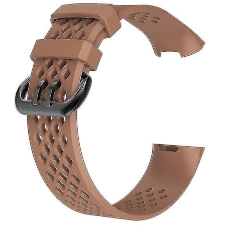 Kompatibelt Mjukt Silikon Andningsbart Armbandsur Armband Kompatibelt Fitbit Charge 3 Jikaix.S.Kaffe