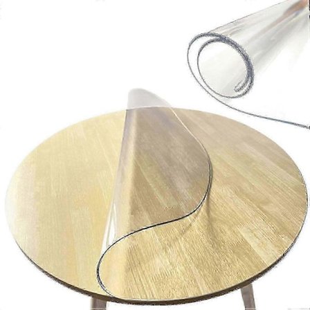 5 Storlekar Klar PVC Bordsduk Skydd Rund Bordsduk 2.0mm Tjock Skrivbordsunderlägg Vattentät