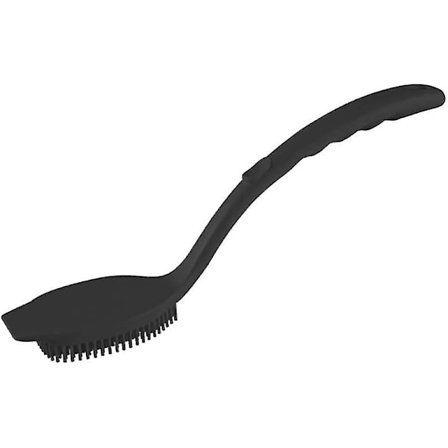 Hengende lang håndtak silikon oppvaskbørste kjøkkenutstyr (svart)