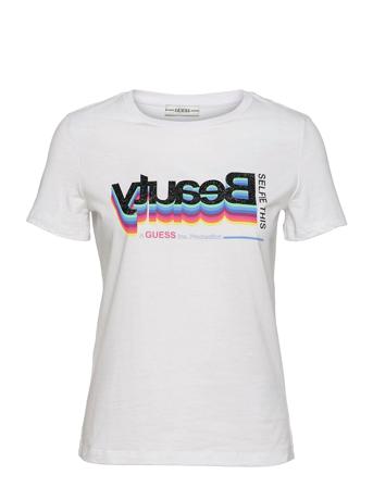 Ss Cn Beauty Tee White GUESS Jeans