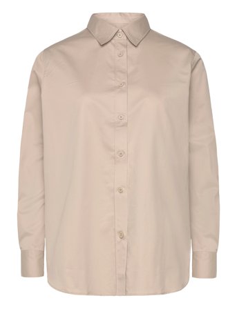 Closed Long Sleeve Shirt - Beige - XS