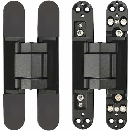 Usynlige skjulte dørhængsler Justerbare Heavy Duty 3D skjulte hængsler - Sort - 1 par