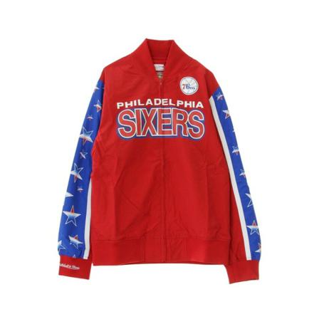 Mitchell & Ness, Warm UP Jacket Rood, Heren, Maat:L