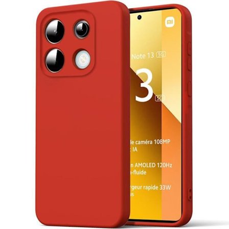 Skyddsskal för Xiaomi Redmi Note 13 5G - Flytande Silikon - Ultra Slim - Röd