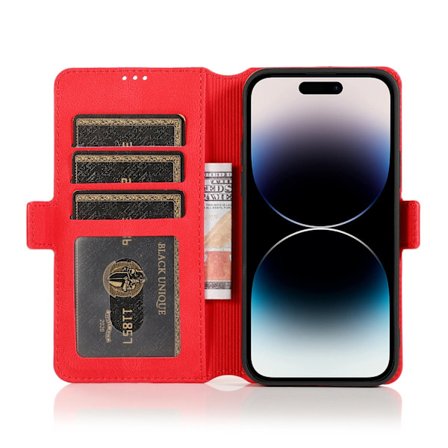 iPhone 15 Plus - Elegant Flip Wallet Skinnfodral