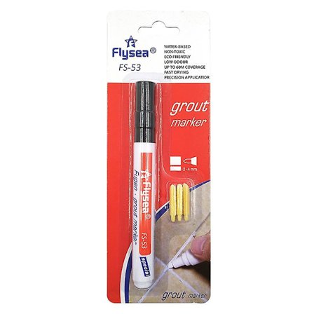 Flisefugemarkør, flisemalingmarkør, flisepen, mellemrumsforskønnelse til køkken, badeværelse, toilet (sort)