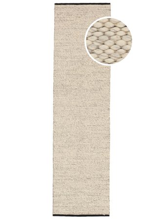 Pequeño Umea Alfombra - Beige Claro/Negro 80X300