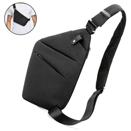 Crossbody ryggsekk Axelveske for menn kvinner, lett ryggsekk med et bånd Slingbag ryggsekk for fotturer Sykkelturer Svart