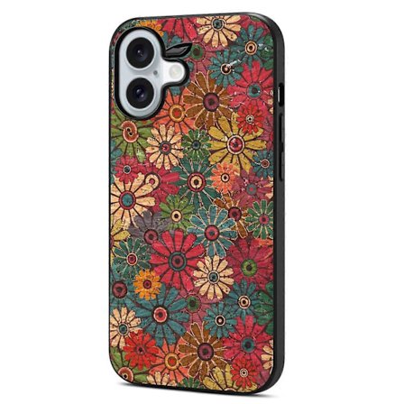 Kompatibel med iPhone 17 Etui Blomstret PU Læder PC TPU Telefon Cover