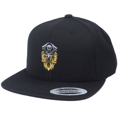 Iconic - Svart snapback Keps - Bearded Pirate Black Snapback @ Hatstore