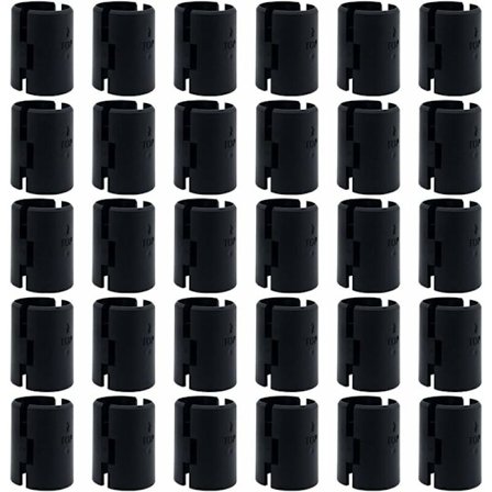 60 st 25,4 mm diameter ABS plast hylla låsklipp för att fästa eller byta ut hylla stolpar eller rör - 30 par svart