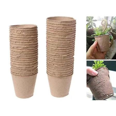 50 stk 8 cm Torvpotter Biologisk Nedbrytbare Hageplante Starter