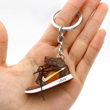 Sko modell nøkkelring bag anheng 3d tredimensjonale mini basketballsko - OW co-branded
