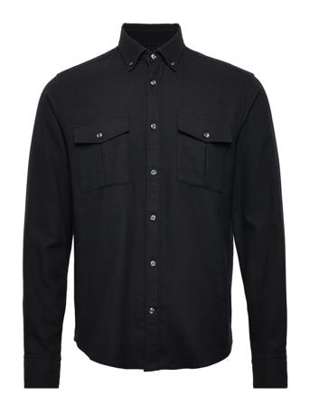 Straight Fit Bd Winter Twill Overshirts Svart Oscar Jacobson