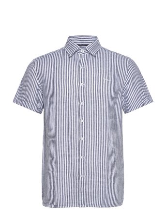 Sebago Linen Shirt Short Sleeve - Navy - S