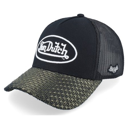 Von Dutch - Musta trucker Lippis - Oval Patch Black/Brown Trucker @ Hatstore