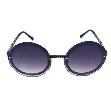 Chain runda solglasögon - Silver/mörk