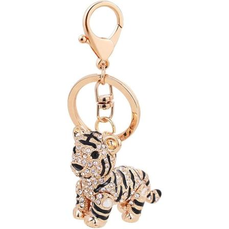 Sød Rhinestone Metal Tiger nøglering (stil a) til pung, nøgle, ZQKLA