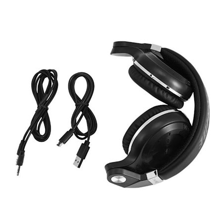 3D-ljud Effekt Fällbar Justerbar Over Ear Bluetooth 4.1 Brusreducerande Hörlurar Svart