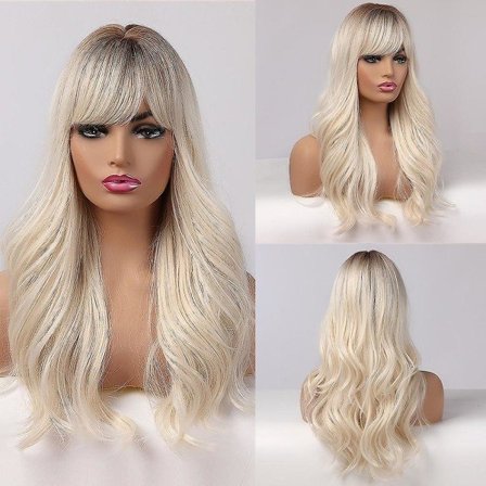 Alan Eaton Lång Ombre Ljus Askbrun Blond Vågig Peruk Cosplay Party Daglig Syntetisk Peruk För Kvinnor Högdensitetstemperatur Fibrelc335-1 SQBB_max