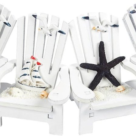 4-osainen minipuinen tuoliornamentti rantakoristelu Nautical