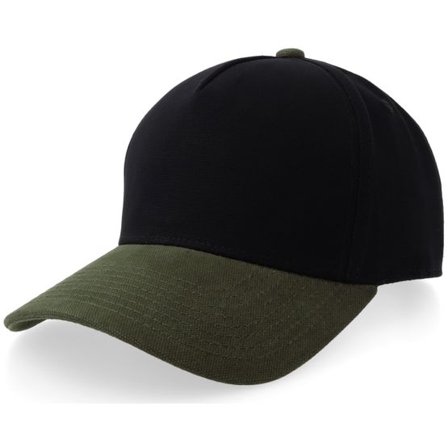 Equip - Svart adjustable Keps - Black/Olive Canvas A-frame Adjustable @ Hatstore