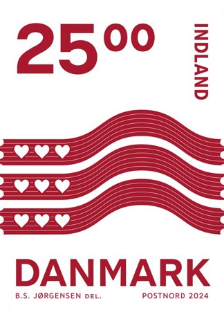 Danmark - Hjertebølger INDLAND dagligmærke - Postfrisk mærke