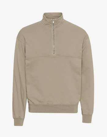 Organic Quarter Zip - Oyster Grey - M