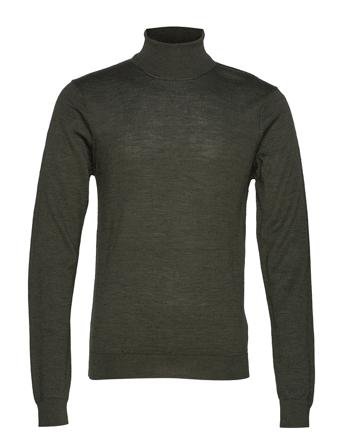 Konrad Merino Roll Neck Knit Knitwear Turtlenecks Grön Casual Friday