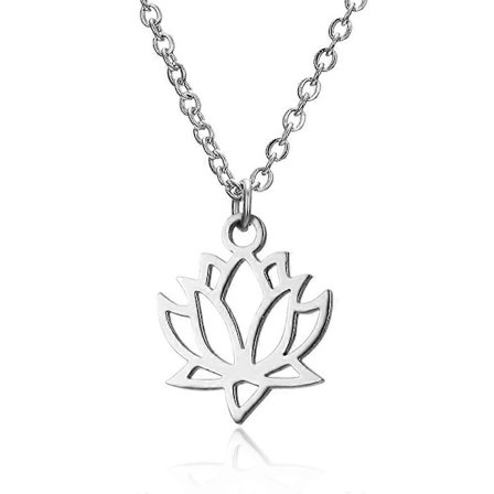 Lotus Hängsmycke Halsband, Rostfritt Stål Smycken
