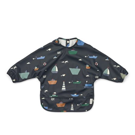 LIEWOOD Merle hagesmæk med kappe og print Classic navy Onesize, Børn & Forældre, Spisetid, Hagesmække