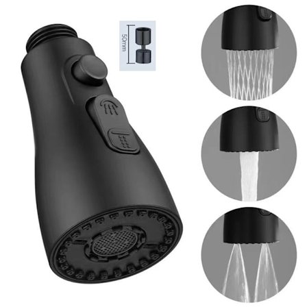 KZQ-360-graders roterende kjøkkenkranmunnstykke kompatibelt med forskjellige merker 1 stk 1 stk/svart