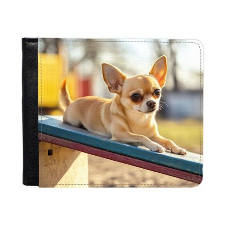 Hund Chihuahua Plånbok För Män Med Myntfack