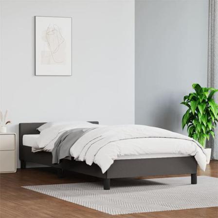 Vidaxl Sängram Med Huvudgavel Grå 90x190 Cm Konstläder Grå