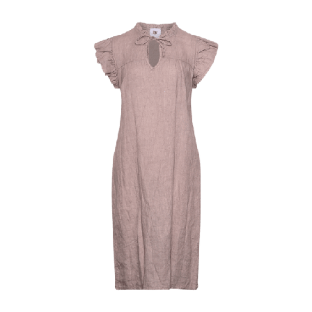 Tiffany Etta, Frill Dress, Linen - Dust Lavender Klänningar Dam Lila M/L